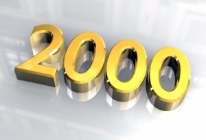 the year 2000 numbers in gold