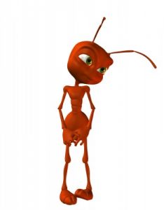 an ant standing on 2 legs