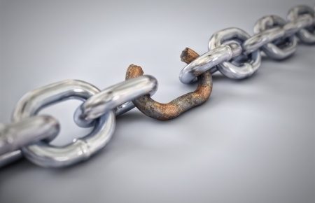 a chain with a broken link
