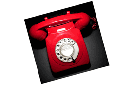a red dial phone