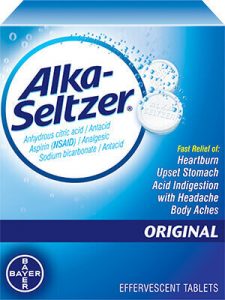 a blue box of original Alka-Seltzer