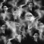 Smoke-shaped ghost,black background