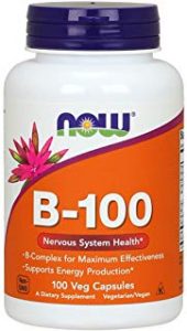 a bottle of NOW B-100 vitamin