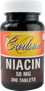 a bottle of Carlson's B-50 niacin