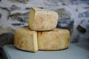 3 wheels of fresh cheese