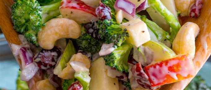 a picture of Broccoli Apple Pear Cashew Salad