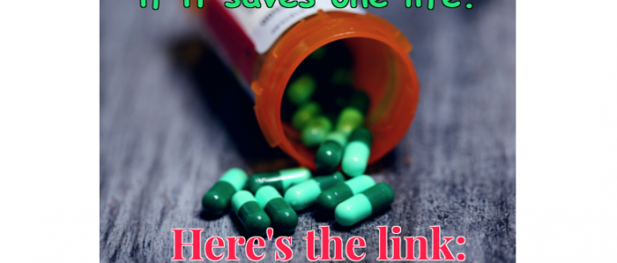 a spilled bottle of green pills