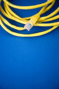 yellow internet wires