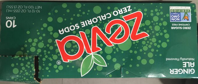 a carton of zevia soft drinks made with stevia.