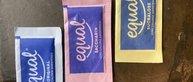 packets of Equal, Saccharin, and Sucralose